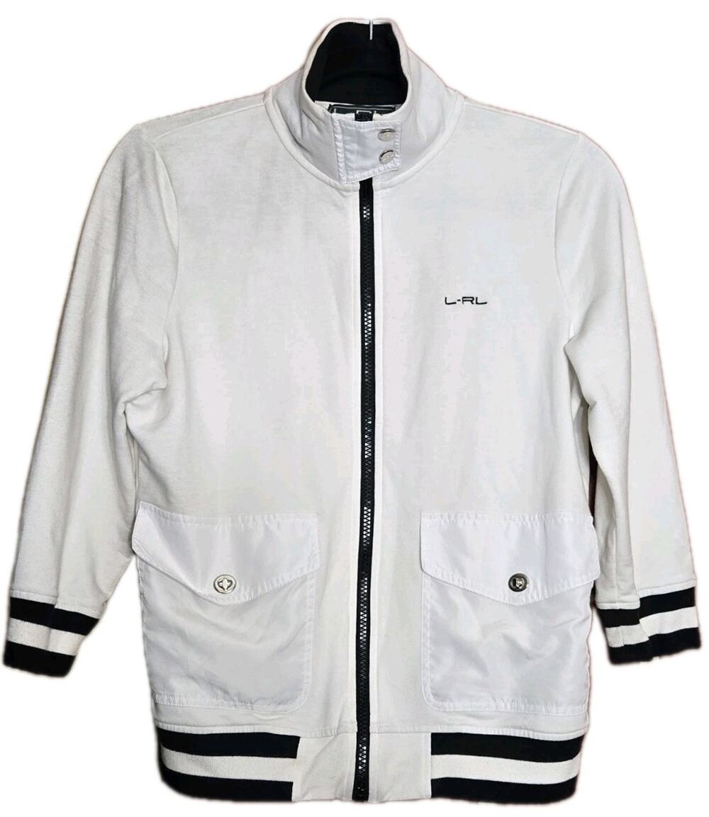 Lauren Ralph Lauren Lightweight Jacket Women's Size Small White Striped Trim